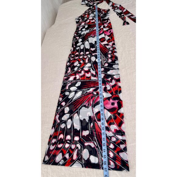 NWT Halden London The Athena Luxury Stretch Mesh Butterfly Maxi Dress One Size - Picture 15 of 16